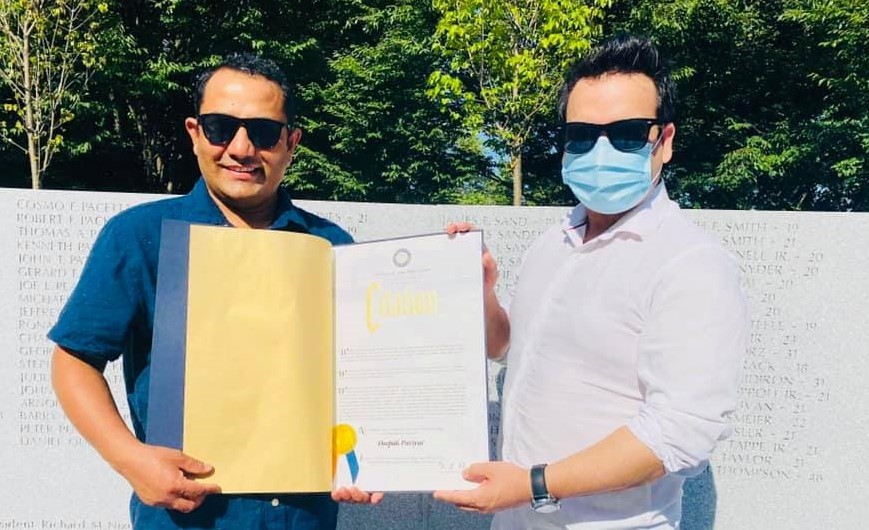 पत्रकार दीपक परियार अमेरिकामा 'ब्रुकलिन साइटेसन'बाट सम्मानित