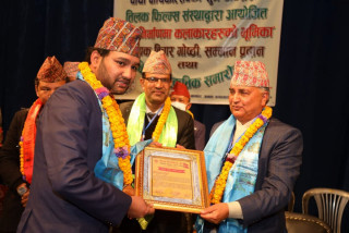 तिलक फिल्म्सले मनायो ५औं वार्षिकोत्सव, एनआरएनकर्मी जोशीसहित समाजसेवी सम्मानित