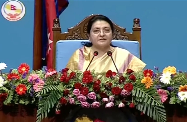 स्थानीय तह निर्वाचनले लोकतन्त्रलाई जगैदेखि बलियो बनाएको छ : राष्ट्रपति भण्डारी