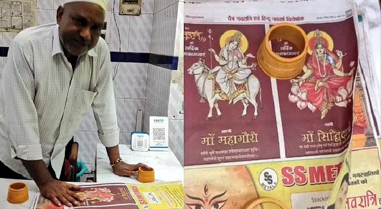 Man arrested for selling chicken wrapped in paper with photos of Hindu Gods in UP
