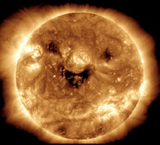 NASA satellite captures 'smiling Sun'