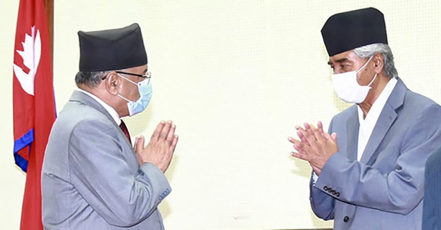 प्रधानमन्त्री प्रचण्ड देउवा भेट्न धुम्बाराहीमा, विश्वासको मत दिन आग्रह