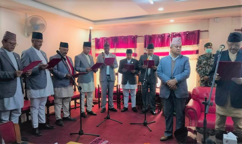 बागमतीका नवनियुक्त मन्त्रीहरूद्वारा शपथ ग्रहण 