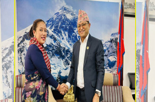 प्रतिष्ठानकी अध्यक्ष रिता थापामगर र राष्ट्रियसभा अध्यक्ष तिमिल्सिनाबीच भेटवार्ता