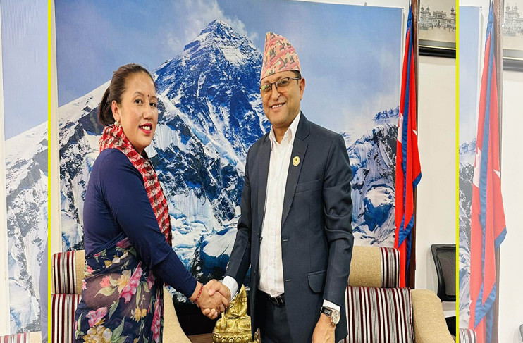 प्रतिष्ठानकी अध्यक्ष रिता थापामगर र राष्ट्रियसभा अध्यक्ष तिमिल्सिनाबीच भेटवार्ता
