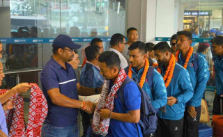 नेपाली क्रिकेट टोली स्वदेश फर्कियो, विमानस्थलमा भव्य स्वागत
