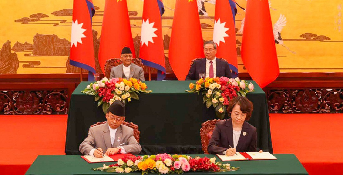 नेपाल र चीनबीच ८ सहमतिपत्रमा हस्ताक्षर