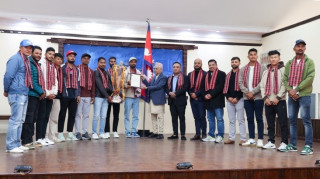 एनपीएल पहिलो संस्करणको उपाधि विजेता जनकपुर बोल्ट्सलाई प्रधानमन्त्रीको सम्मान