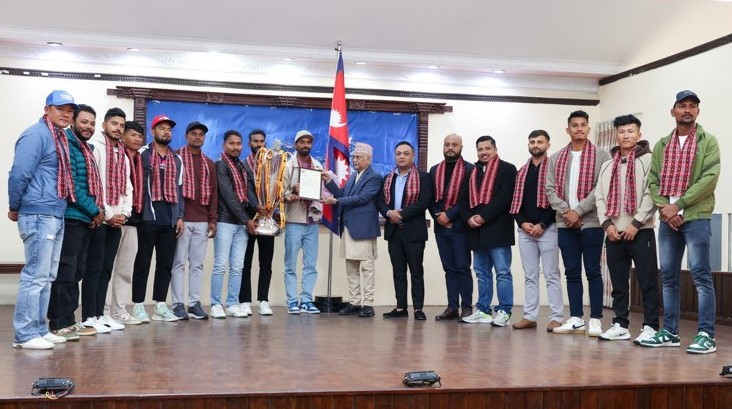 एनपीएल पहिलो संस्करणको उपाधि विजेता जनकपुर बोल्ट्सलाई प्रधानमन्त्रीको सम्मान