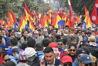 राप्रपाले आज काठमाडौंमा प्रदर्शन गर्दै